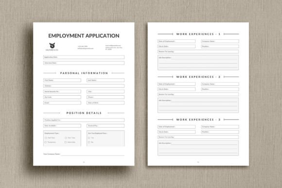 Printable Employment Application Vol. 02: A Structured Hiring Tool for Modern Recruitment