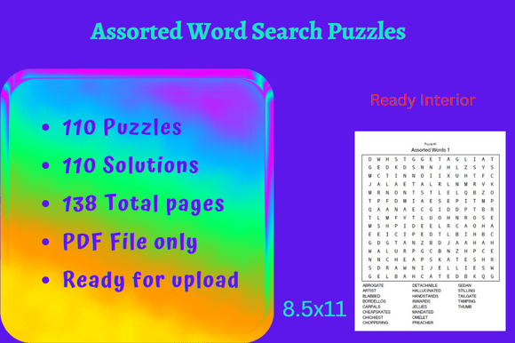 The Digital Creator's Blueprint: Unlocking KDP Success with 110 Word Search Puzzle with Solutions